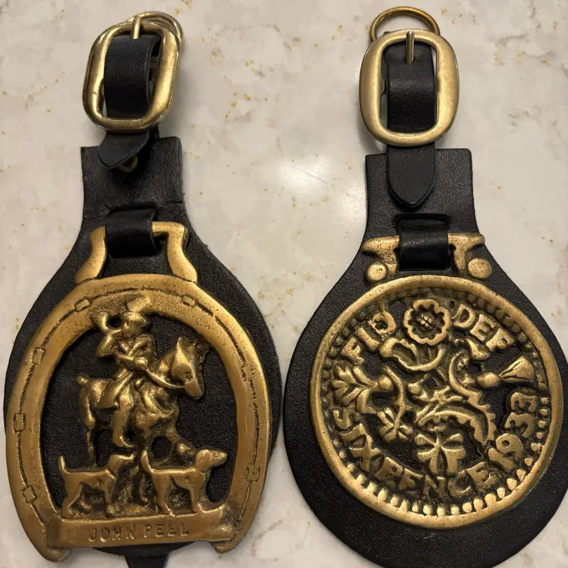 Lot of 2 Vintage English Horse Brasses