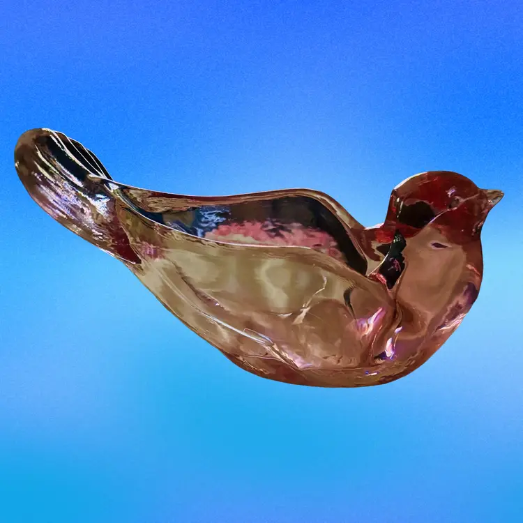 Pink Glass Bird Planter/vase/trinket