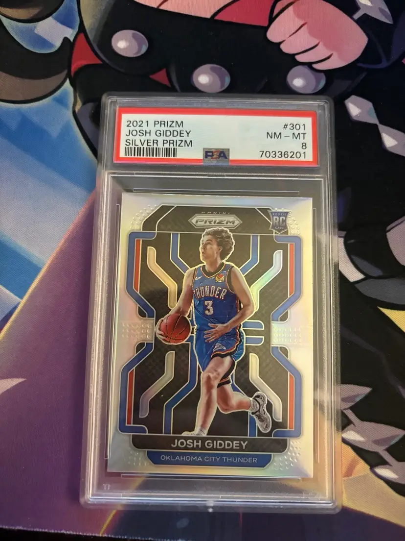 2021 Panini Prizm Josh Giddey Rookie Silver Prizm PSA 8 OKC Thunder