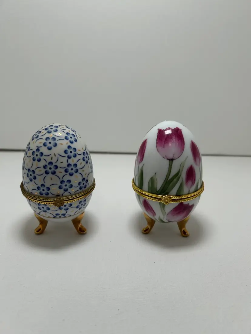 Porcelain Egg Trinket Boxes
