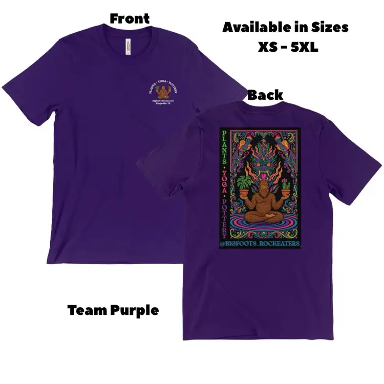 Purple Bigfoot Meditating with Krishna Tee