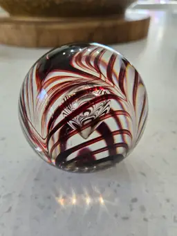Murano Style Trapped Bubble Paperweight