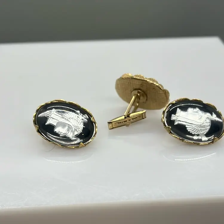 Egyptian Camilo , 3 Piece , 2 Earrings & 1 Blouse Button Clip