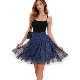 Banana Republic Blue Silk Floral Print Midi Skirt Cottage Romantic Feminine Sz 0