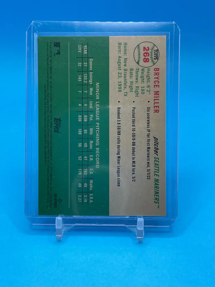 2023 Topps Chrome Platinum Anniversary LOGO Refractors Bryce Miller RC Rookie #/499 Seattle Mariners