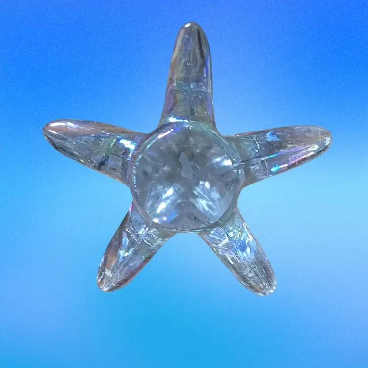 01. Iridescent CHRISTMAS TREE SWIRL ART GLASS 8” Tall