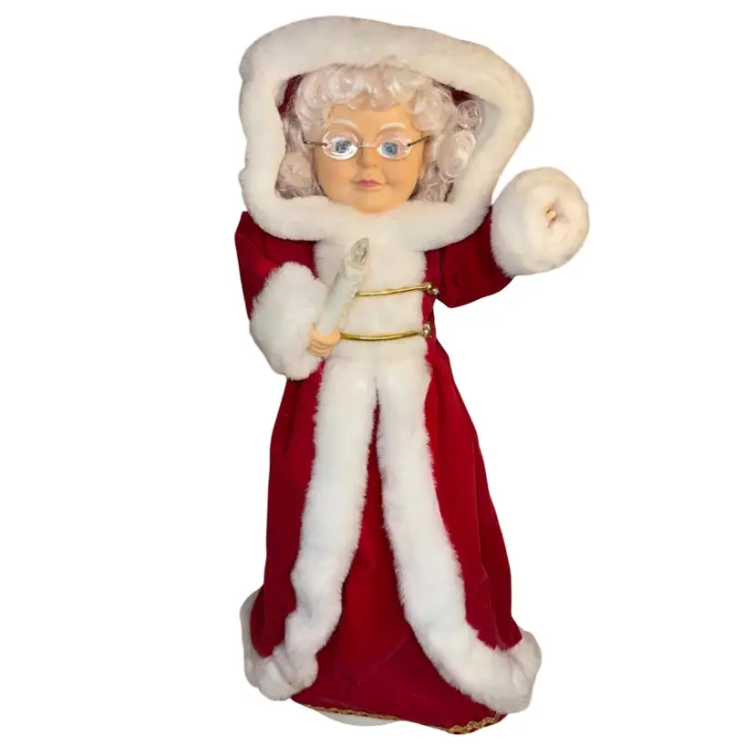 The Original Holiday Time Motion-ettes of Christmas Female Caroler Mrs. Claus Works Lights And Music
