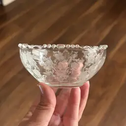 Vintage Tiffin Franciscan Cherokee Rose Etched Small Bowl