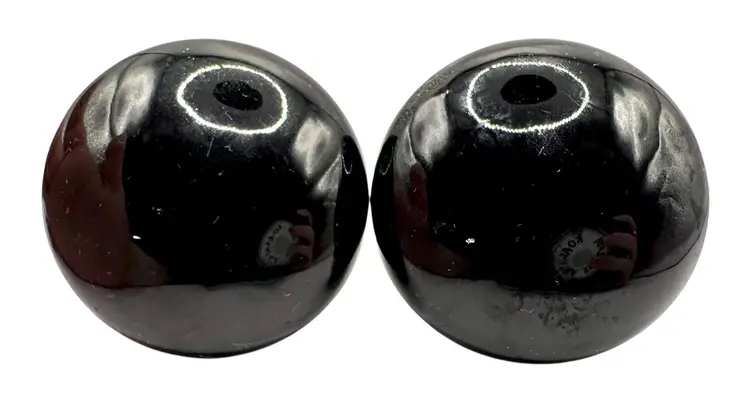 Antique Black Porcelain Enamel Door Knobs Set No Spindle
