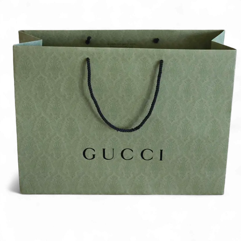 GUCCI Large Embossed Shopping Gift Paper Bag 8"×17"×22½" with Braided Rope Handles