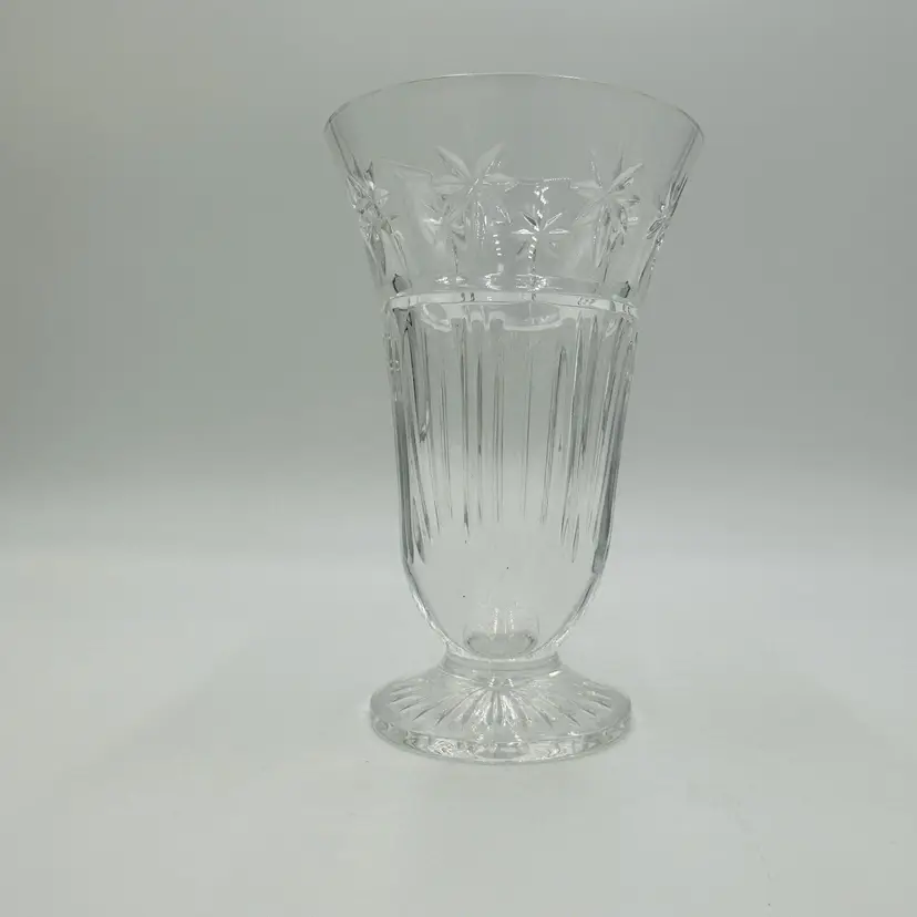 Waterford Crystal Starburst Small Vase 6in H 1980 Ireland Vintage Christmas