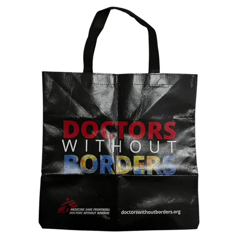 Reusable Shopping Bag – Doctors Without Borders, 15" x 15", Waterproof Nylon