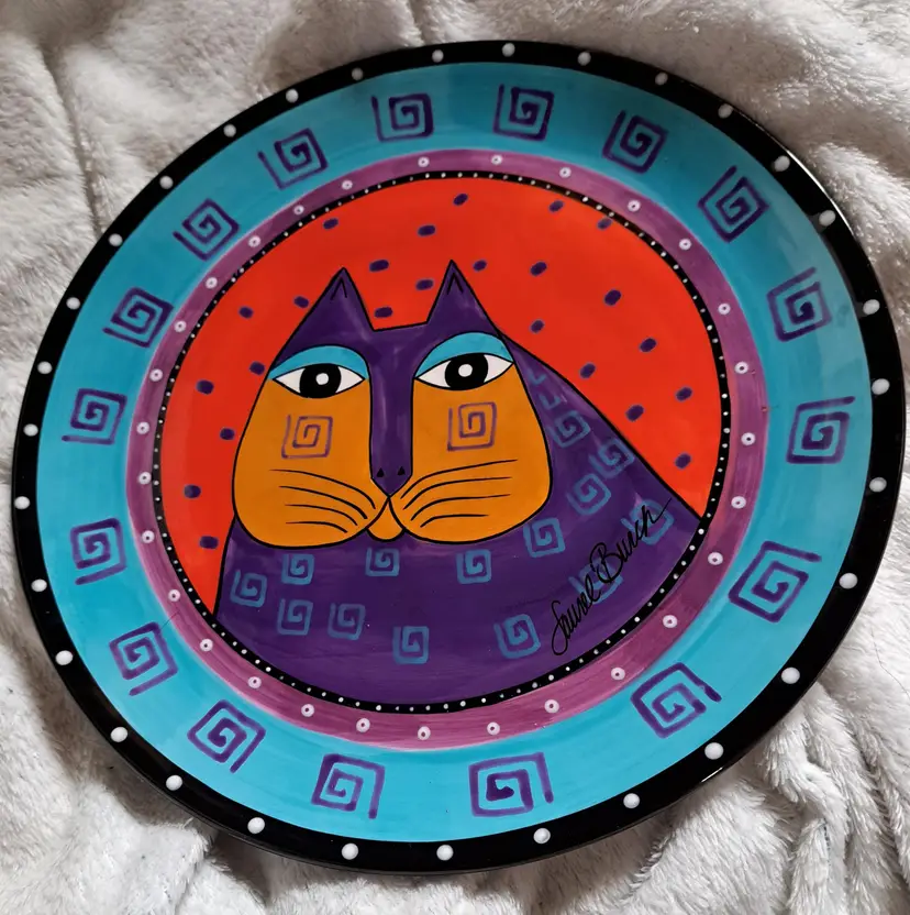 Laurel Burch Cat Plate by Ganz