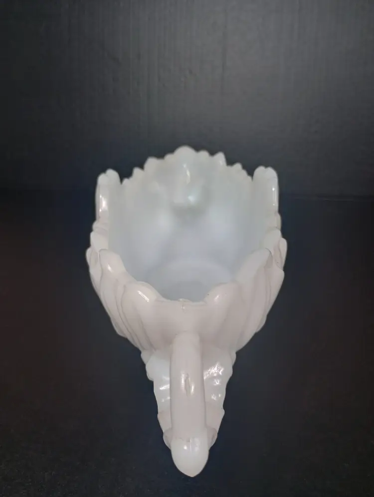 Vintage 1950s Jeanette White Milk Glass Gondola Style Fruit/Centerpiece Bowl 18 inches