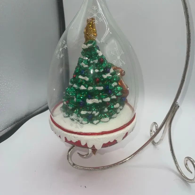 10-christopher radko clear sledding ahead Ornament 10” Blown Glass