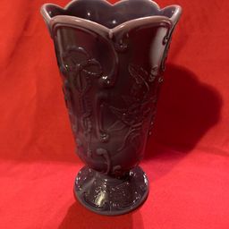 18. Mosser Eggplant Slag Glass Vase