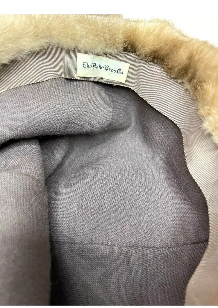 Halle Bros Champagne Blonde Mink Fur Hat Cap 