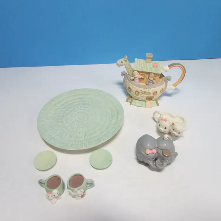 vintage Precious Moments Noah's Ark miniature tea set
