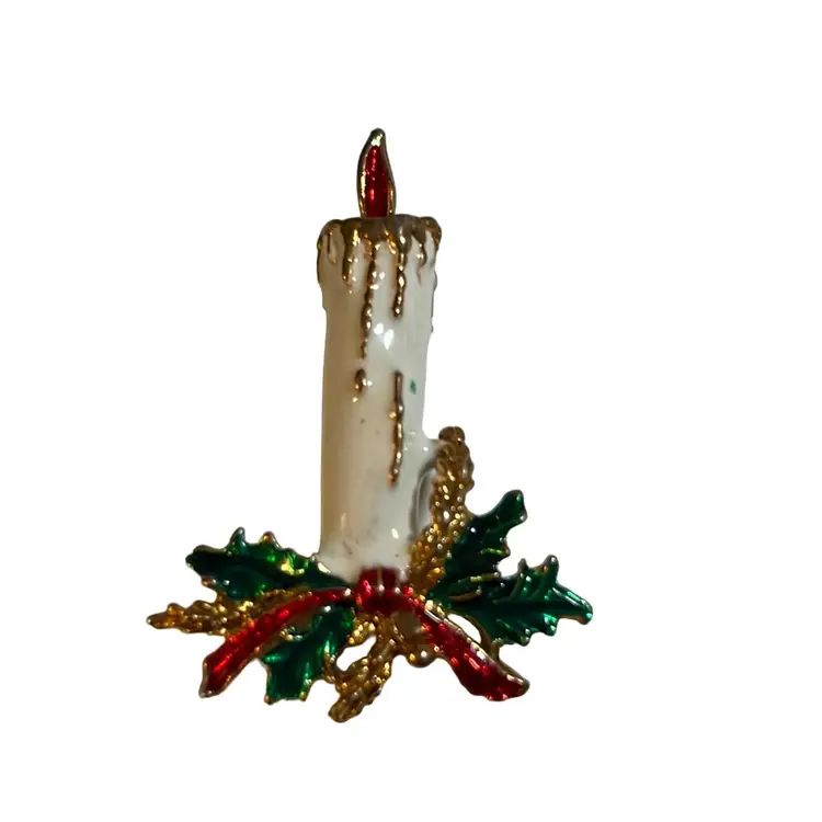 Christmas Candle Brooch