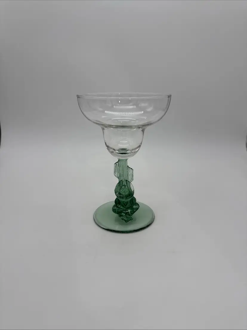 Vintage Mexican Siesta Man Sombrero Saguro Cactus Luminarc Margarita Glass 7”