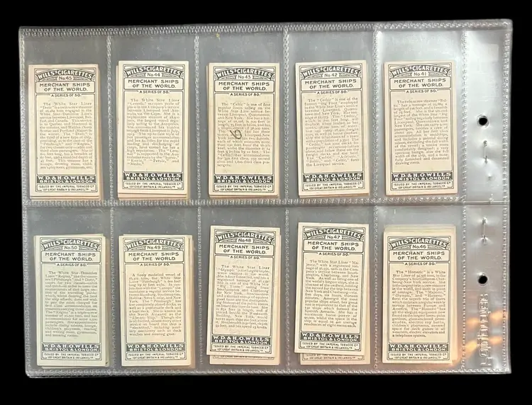 53. Wills 1925 Merchant Ships of the World Complete Set