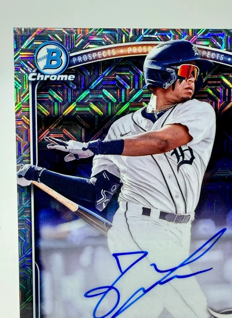 Thayron Liranzo 2025 Bowman Auto Chrome Prospect Autograph Mojo Refractor Tigers