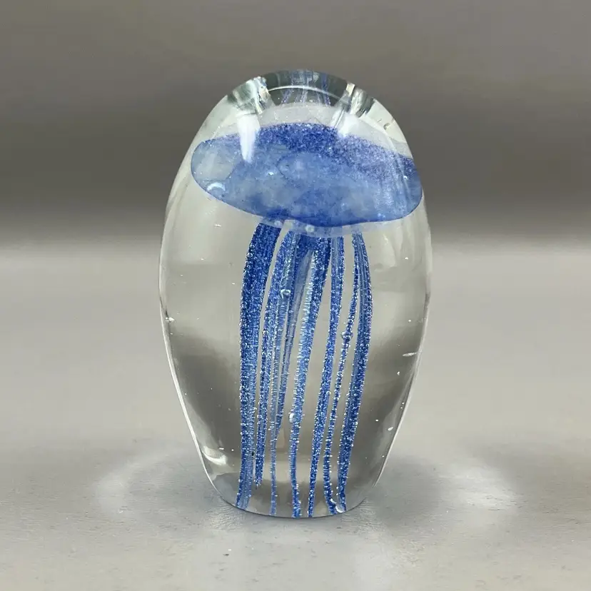 Dynasty Gallery Blue Jellyfish Paperweight Figurine Glows 3" Sea-life Ocean