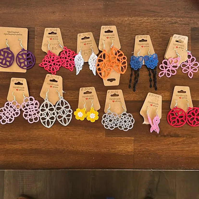 #06 - Handmade Machine Embroidery Earrings