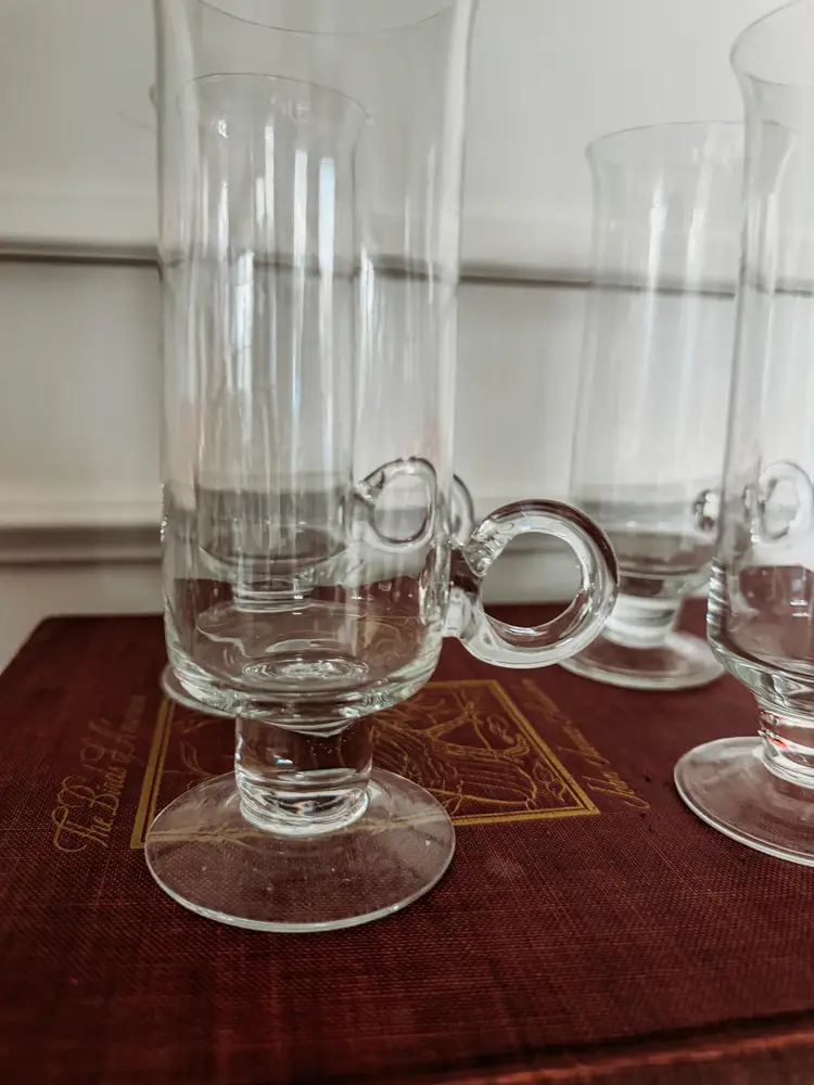 Set of 4 Dartington Compleat Imbiber Irish Coffee Mugs with Unique Low Handles