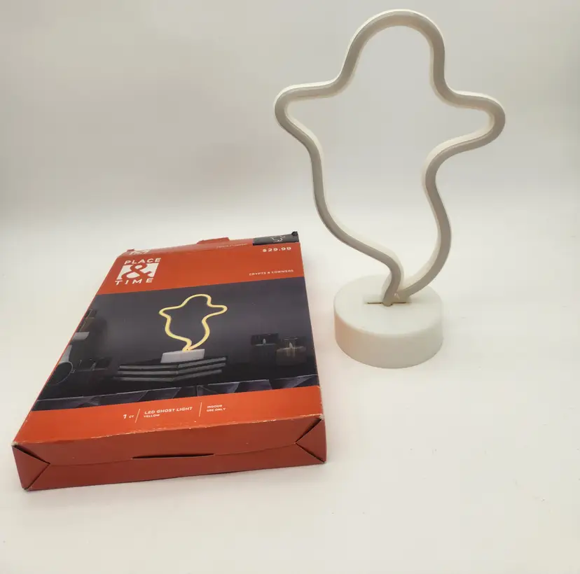 NIB Place & Time Halloween Ghost Light Up Figure 7 1/4" x 11" Indoor Use Only