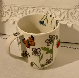 Anthropologie 3D Monarch Monogram Stoneware Mug “J”  4”