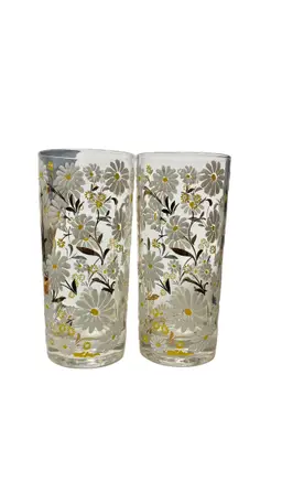 RARE Daisy Culver 1960s glassware set of 2