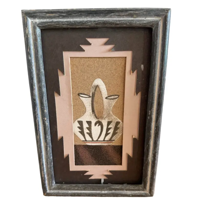 Native American Sandart Pottery Wedding Vase