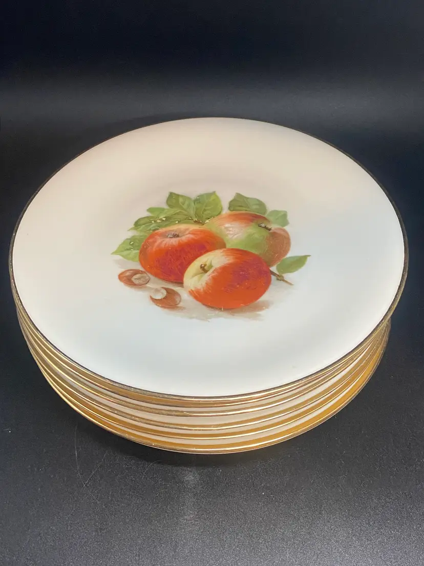 Bavaria Schumann Arzberg Germany Round Porcelain Ceramic Fruit Plates 7.5" wide