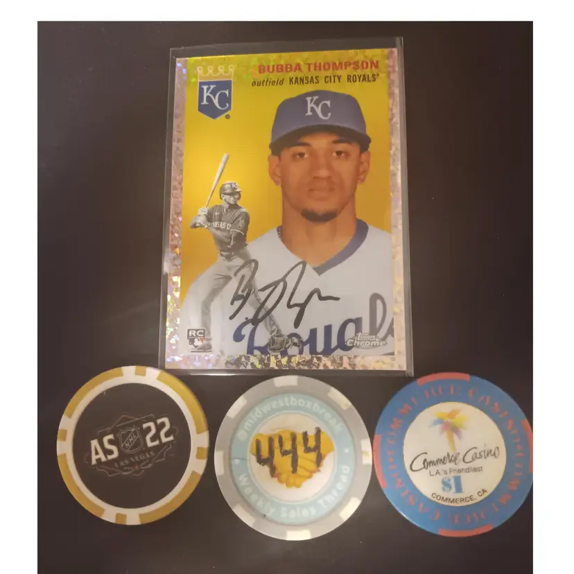 2023 Topps Chrome Platinum Anniversary Bubba Thompson RC Rose Gold Mini-Diamond Refractor /75 - Kansas City Royals
