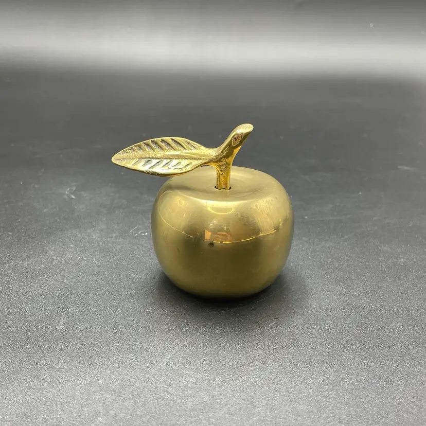 MCM Brass Apple Fruit Bell Figurine