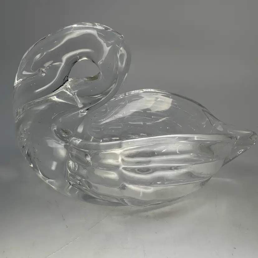 Clear Crystal Swan Trinket Dish