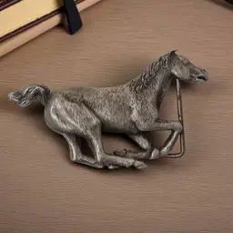 Vtg Indiana Metal Craft 1978 Pewter Figural Running Horse Belt Buckle Western