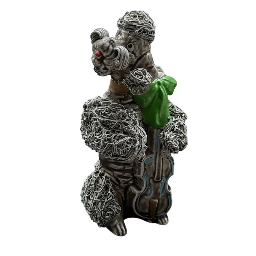 Vintage Spaghetti Poodle Playing Violin