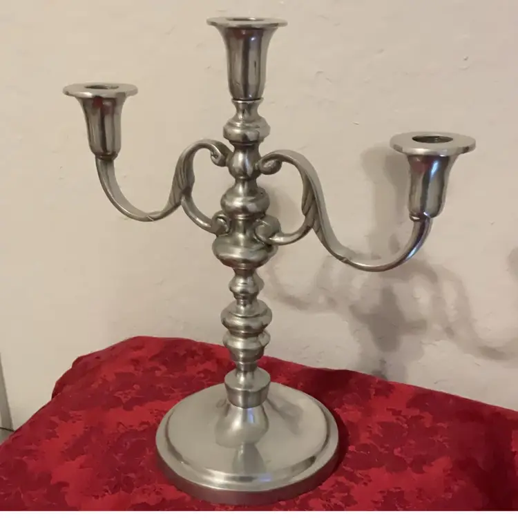 Pewter 3 Arm Candelabra