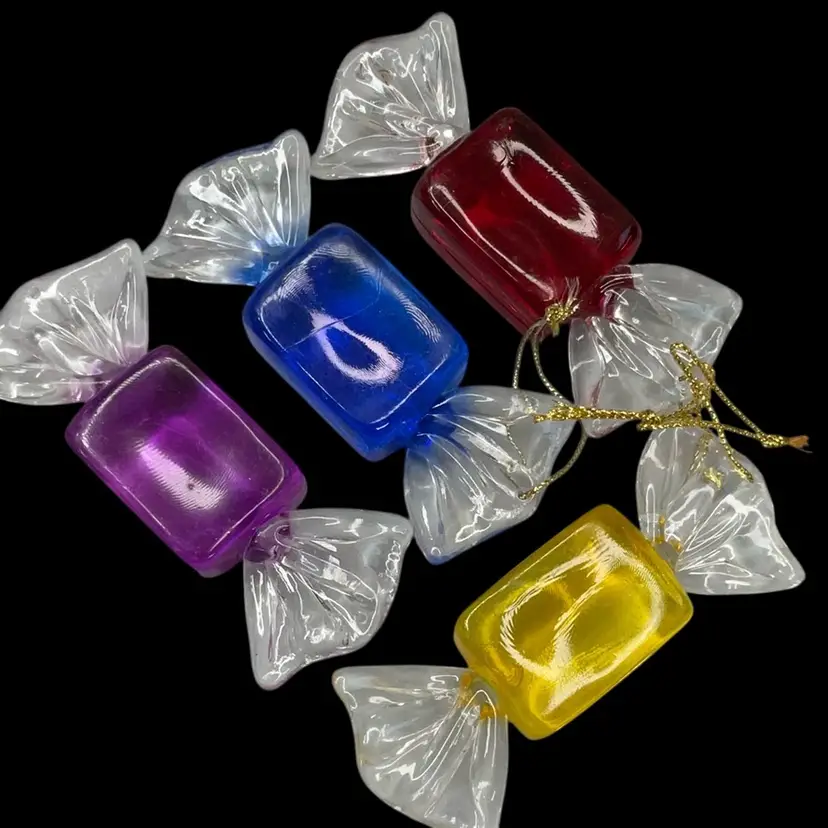 Lot Of (4) Acrylic Candy Ornament 3.5” Colorful Candy Ornaments