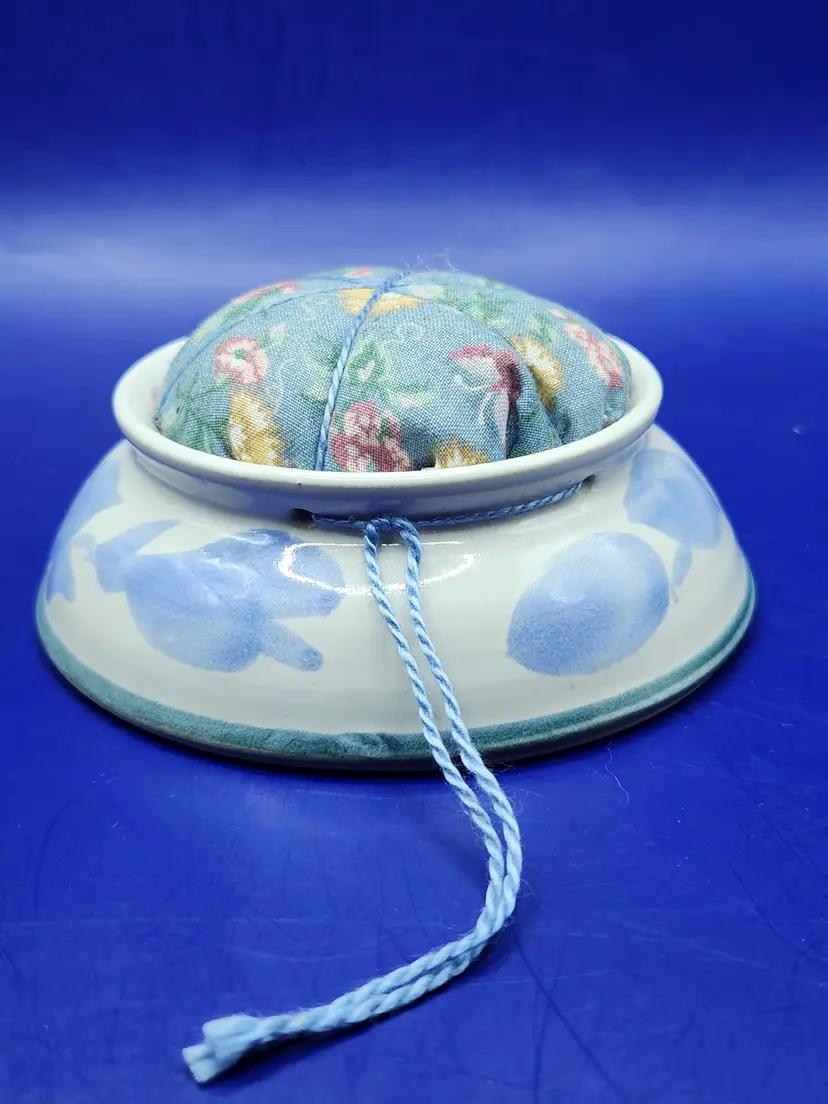 Ceramic Flower Pincushion - signed