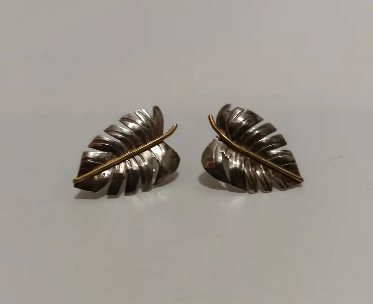 Silver Monstera Leaf Earrings