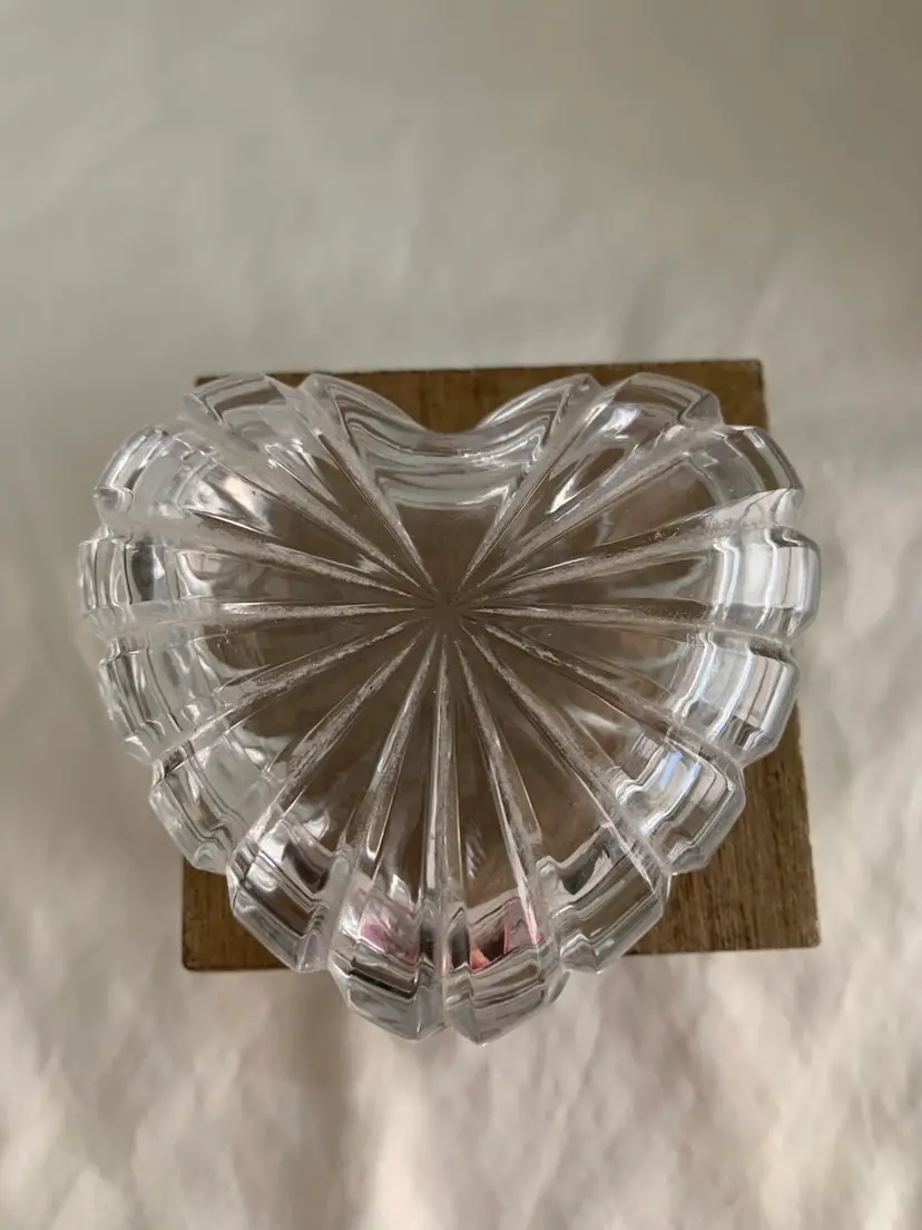 Heart Shaped Mikasa Germany Crystal Glass Trinket Box Romantic Jewelry Box