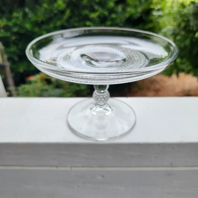 Duncan & Miller Vintage Teardrop Crystal Compote/Cheese Stand 5 1/2" wide, 3 1/2" tall