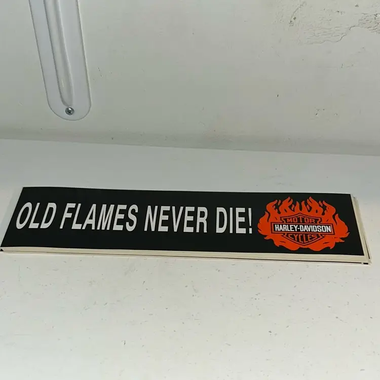 Lot Of 20 Motorcycles Harley Davidson, Old Flames Never Die Bumper Stickers