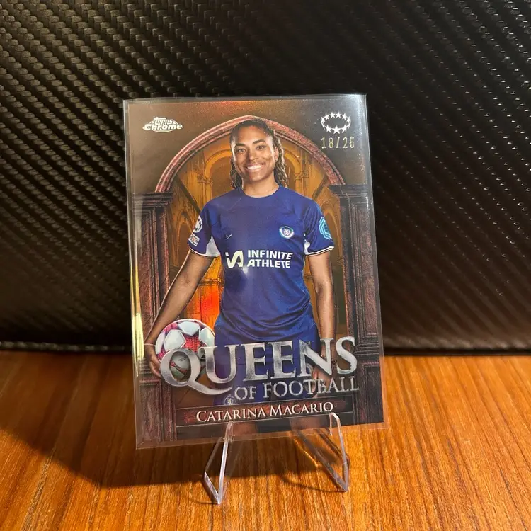 Catarina Macario 23/24 Topps Chrome UWCL Queens of Football Orange Refractor /25