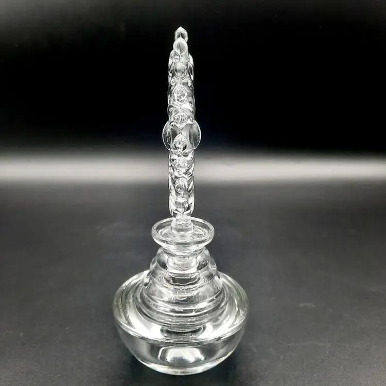 Vintage Glass Perfume Bottle Beaded Candlewick Style Stopper