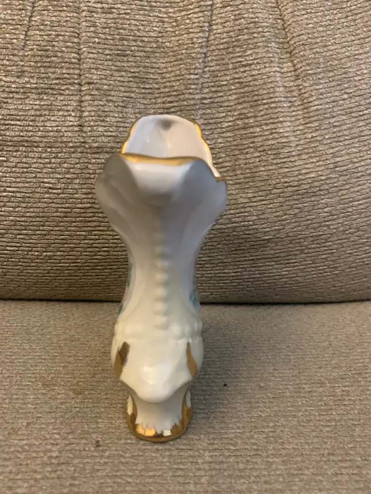 Porcelain Boot Vase Pink Roses