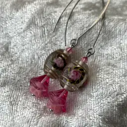 #43 "Ladies Night" Series - Handmade by Me -- Lampwork Glass Earrings